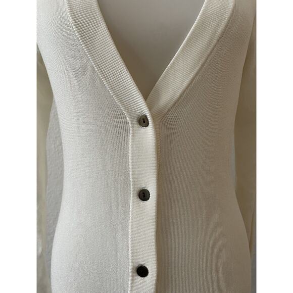 L'Agence Sweater Cardigan Lucas Ribbed V Neck Bell Sleeve Knit - Picture 3 of 12